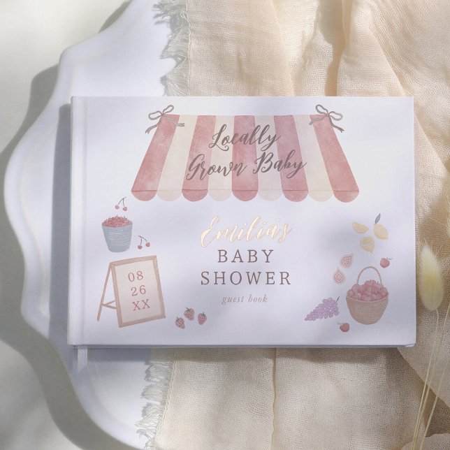 Locally Grown Baby Watercolor Baby Shower Gästebuch (Von Creator hochgeladen)