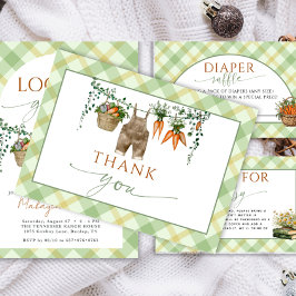 Locally Grown Farmer Market Baby Shower Thank You  Dankeskarte