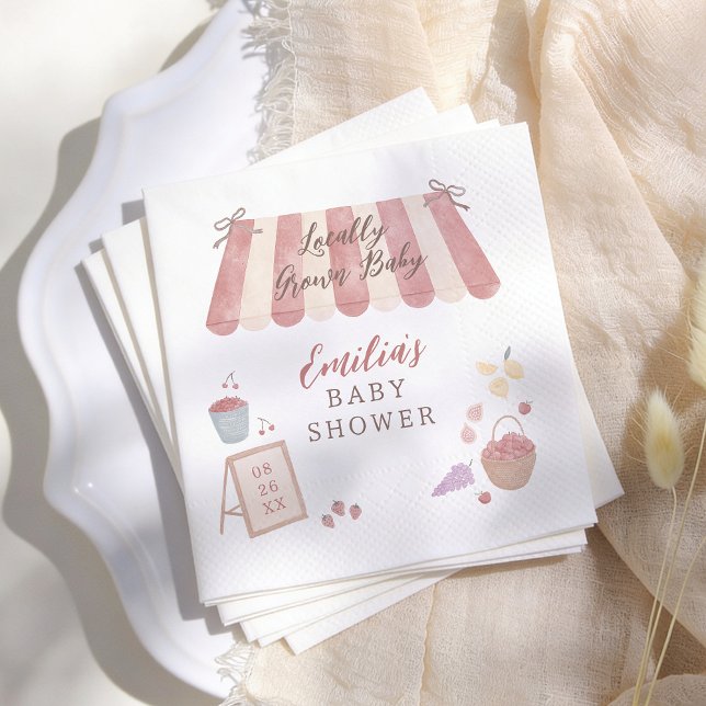 Locally Grown Farmer's Market Baby Shower Serviette (Von Creator hochgeladen)