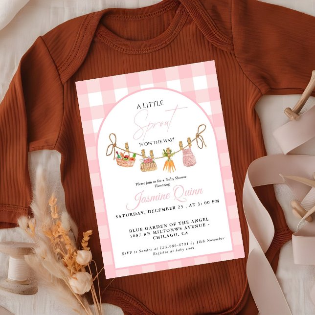 Locally grown Girl baby shower little sprout  Einladung (Von Creator hochgeladen)