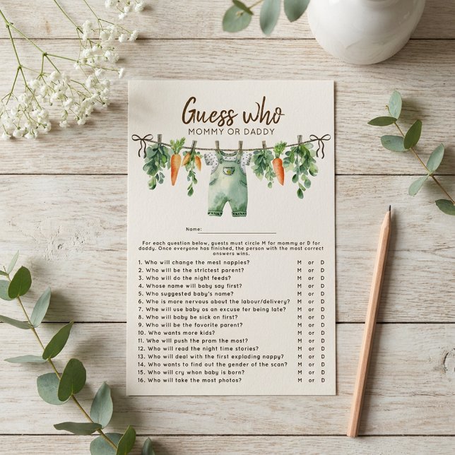 Locally Grown Guess Who Baby Shower Game (Von Creator hochgeladen)