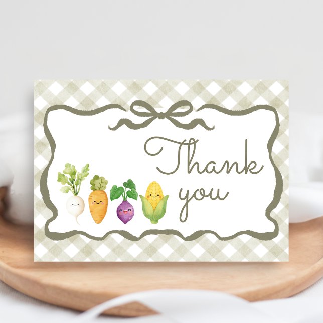 Locally Grown Little Sprout Baby Shower Dankeskarte (Locally Grown Baby Shower Thank You Card)