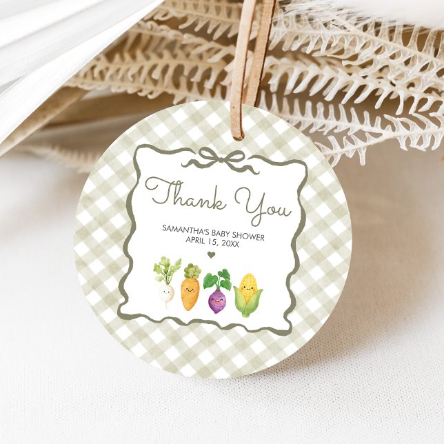 Locally Grown Little Sprout Baby Shower Geschenkanhänger (Locally Grown Baby Shower Favor Tags)