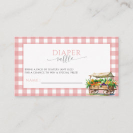 Locally Grown Pink Baby girl Shower Diaper Raffle Begleitkarte