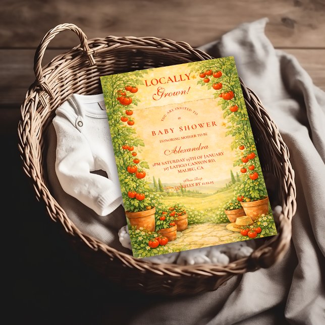 Locally Grown Tomato Baby Shower Einladung (Von Creator hochgeladen)