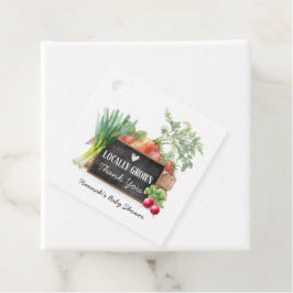 Locally Grown Watercolor Baby Shower Thank You Geschenkanhänger