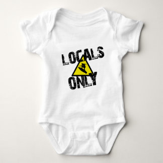 Locals only surfer danger sign surf baby strampler