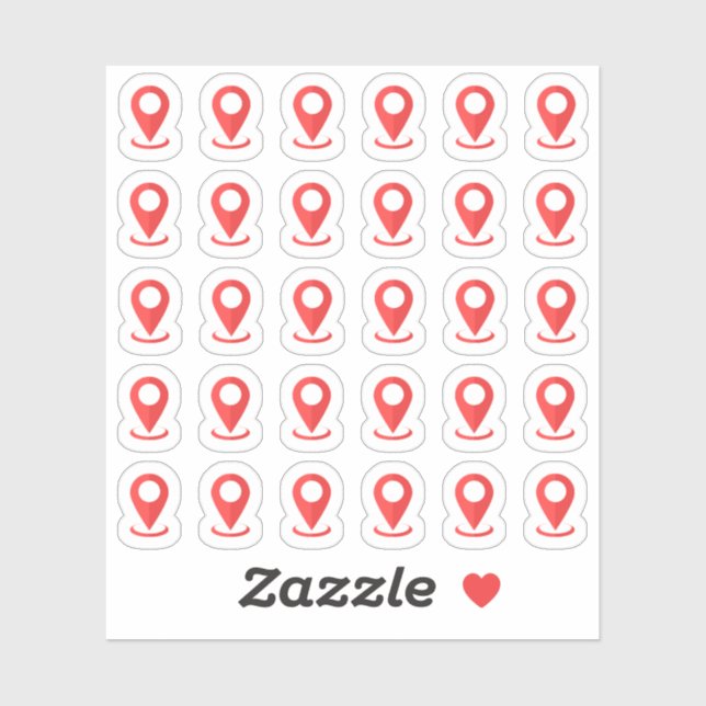 Location Marker Reiseroute Plan Aufkleber (Blatt)