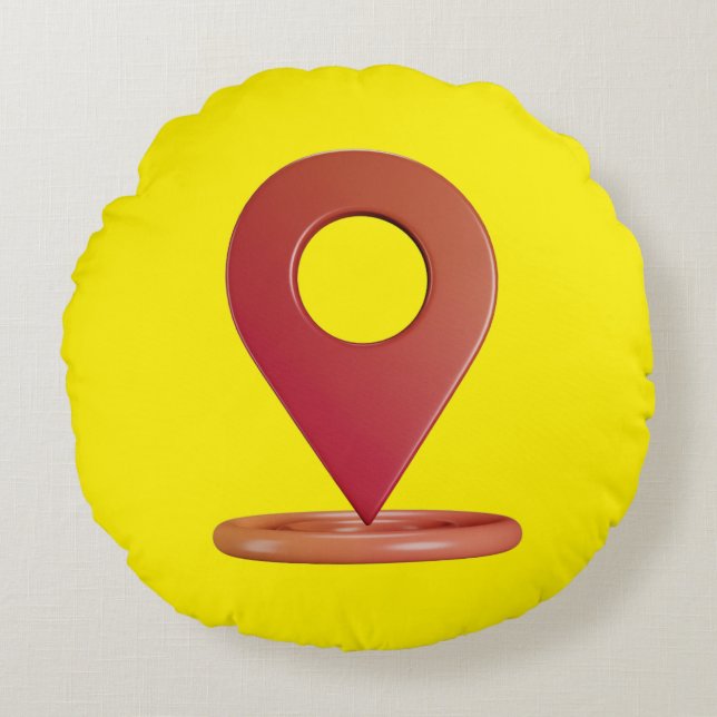 Location Vibes Rundes Kissen (Vorderseite)