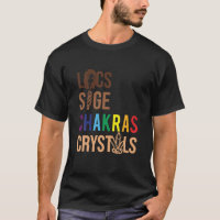 Locations Sage Chakras Crystals T Shirt Black Quee