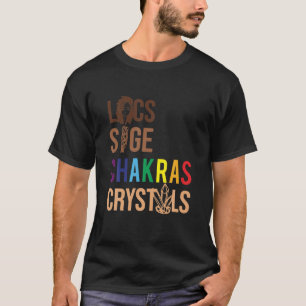 Locations Sage Chakras Crystals T Shirt Black Quee