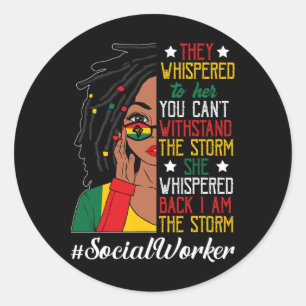 Loc'd Hair Black Women Sozialarbeiterin Junetezehn Runder Aufkleber