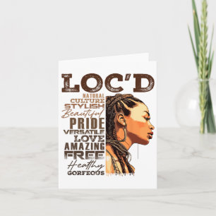Loc'd Hair Pride Black Queen Afro Girl Dread Karte