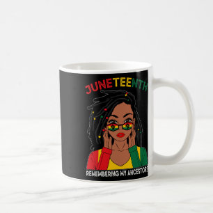 Loc'd Hair Schwarze Frau, die an meine Vorfahren e Kaffeetasse