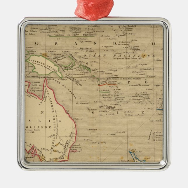 L'Oceanie en 1841 Silbernes Ornament (Vorne)