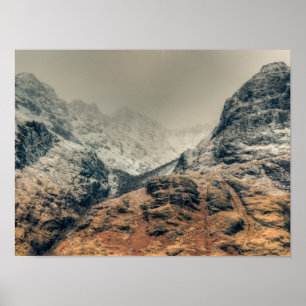 Loch Achtriochtan und Glencoe im Winter Poster