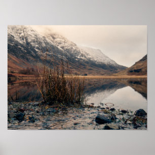 Loch Achtriochtan und Glencoe im Winter Poster