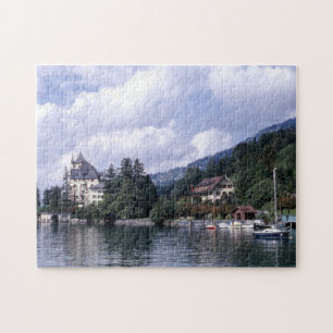 Loch Alte Häuser und Boote Wasser Meer Landschaft Puzzle