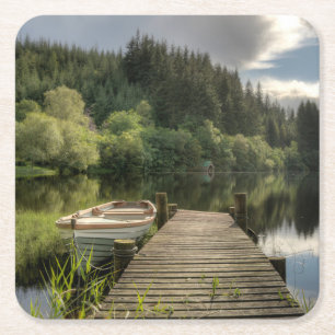 Loch Ard Anlegestelle Rechteckiger Pappuntersetzer