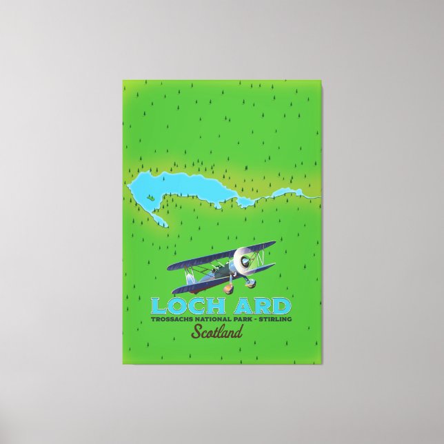 Loch Ard Trossachs National Park, Stirling Map Leinwanddruck (Vorderseite)