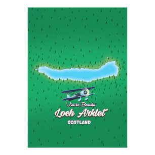 Loch Arklet Map Schottland Vintage Karte Fotodruck