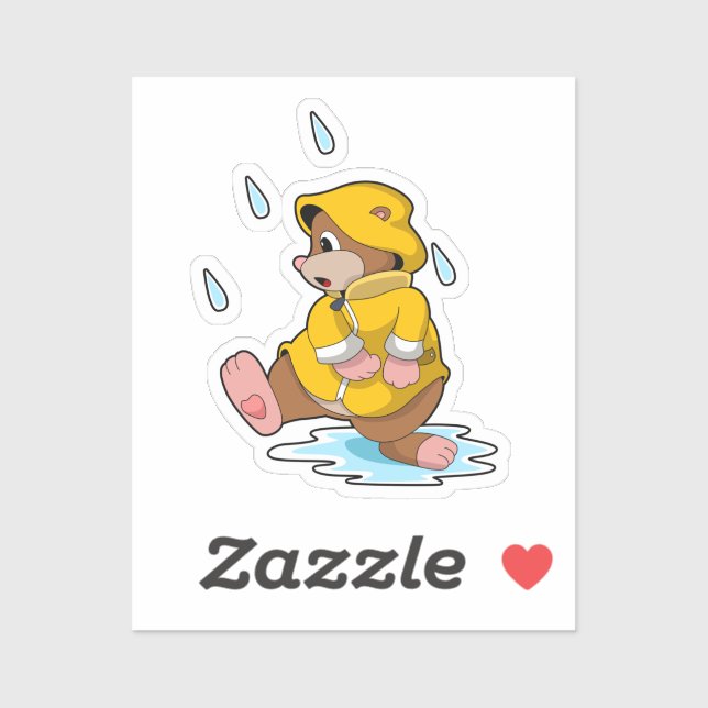 Loch bei Regen mit Regentropfen Aufkleber (Blatt)