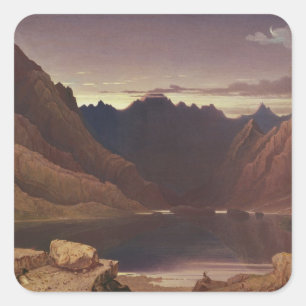 Loch Coruisk, Insel von Skye - Dämmerung, Quadratischer Aufkleber
