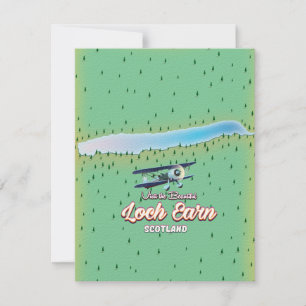 Loch Earnmap Schottland Vintage-Karte
