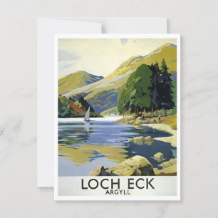 Loch Eck Argyll Scotland Retro Inspiriert Postkarte