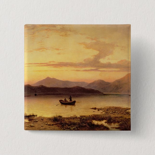 Loch Etive, von Bonawe - Abend, 1875 (Öl auf Ca Button (Vorderseite)