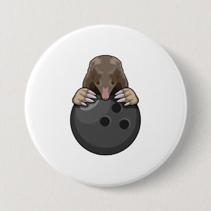 Loch im Bowling mit Bowlingball Button