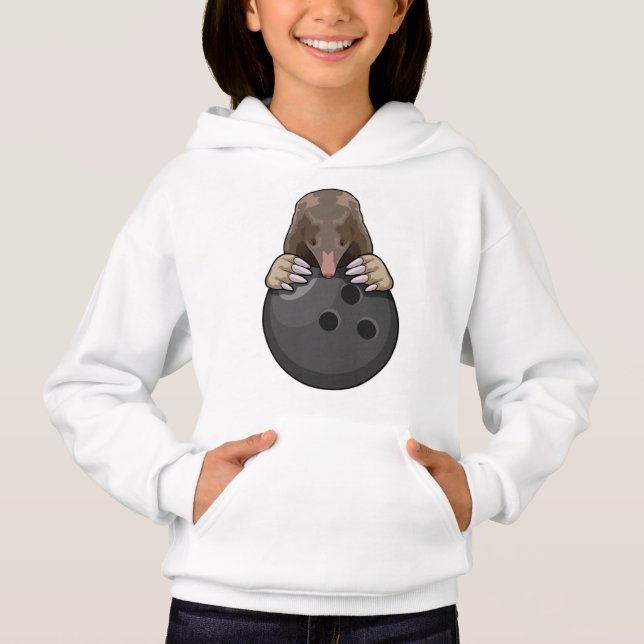 Loch im Bowling mit Bowlingball Hoodie (Vorderseite)