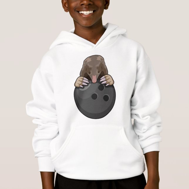 Loch im Bowling mit Bowlingball Hoodie (Vorderseite)