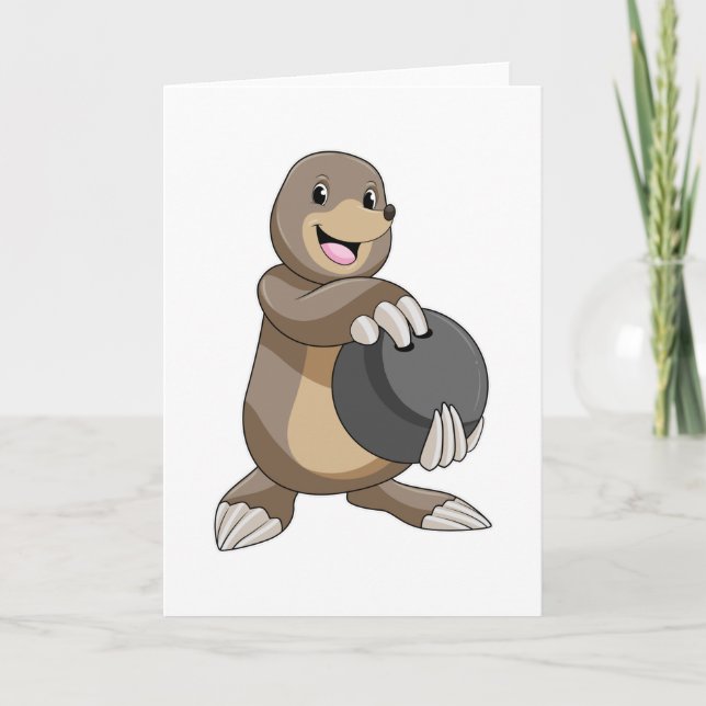 Loch im Bowling mit Bowlingball Karte (Vorderseite)