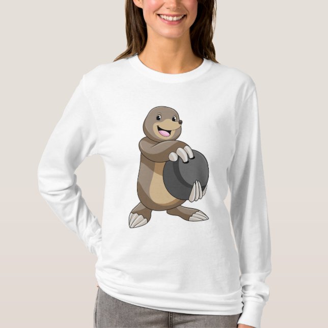 Loch im Bowling mit Bowlingball T-Shirt (Vorderseite)