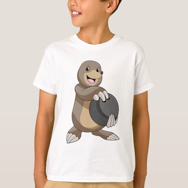 Loch im Bowling mit Bowlingball T-Shirt (Vorderseite)