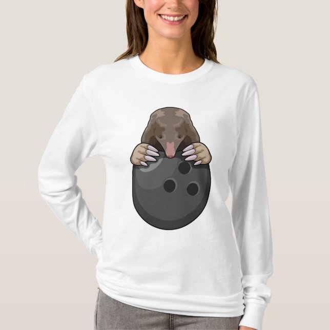 Loch im Bowling mit Bowlingball T-Shirt (Vorderseite)
