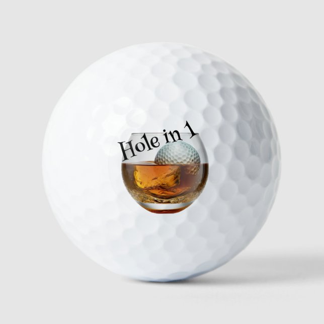 Loch in 1 Drink Golf Balls Golfball (Vorderseite)