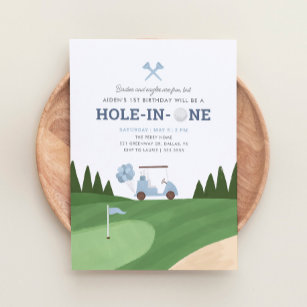 Loch in einem Golf 1. Geburtstag Einladung