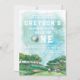 Loch in einem Golf Boy Erster Geburtstag Par-T-Shi Einladung