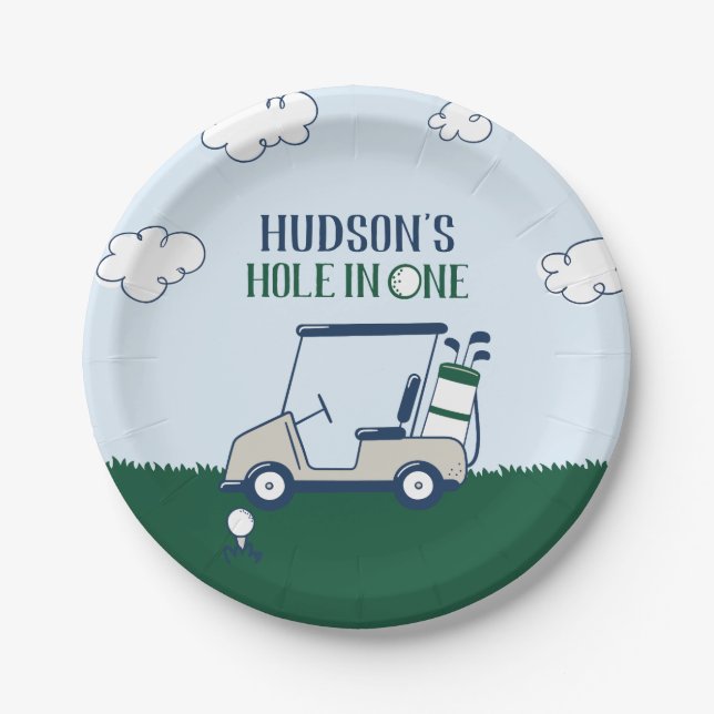 Loch in einem Golf-Muster Papier Platten Pappteller (Vorderseite)