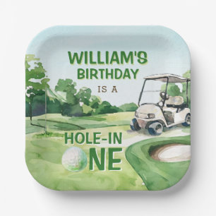 Loch in einem Golf Par-T 1. Geburtstag Pappteller