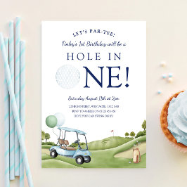 Loch in einem Golf Par-T-Shirt 1. Geburtstag Einladung