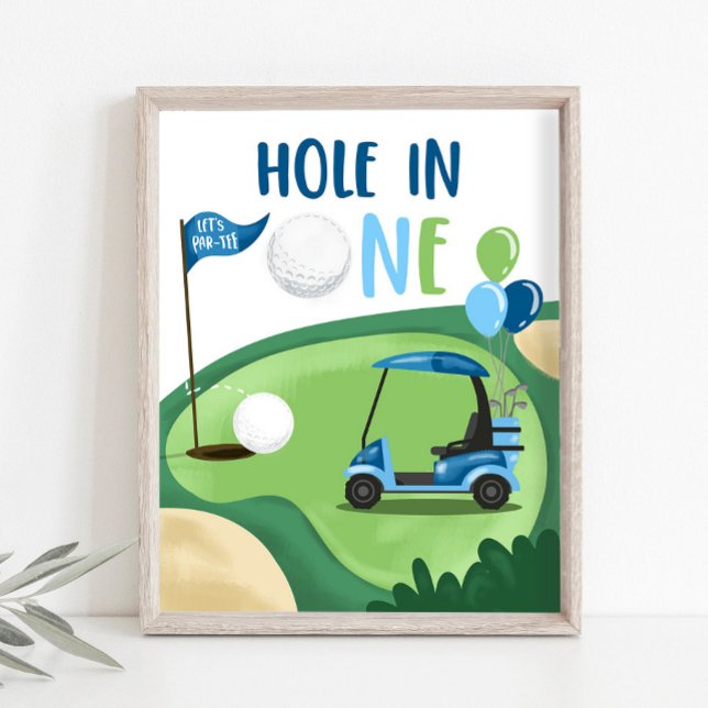 Loch in einem Golf Par-T-Shirt Junge erste Geburts Poster (Von Creator hochgeladen)