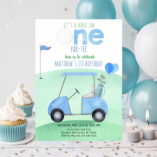 Loch in einem Golf zum ersten Geburtstag Einladung (Von Creator hochgeladen)