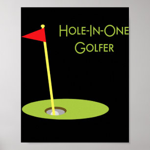 Loch in einem Golfer-Sport-Thema Golfdesign Poster