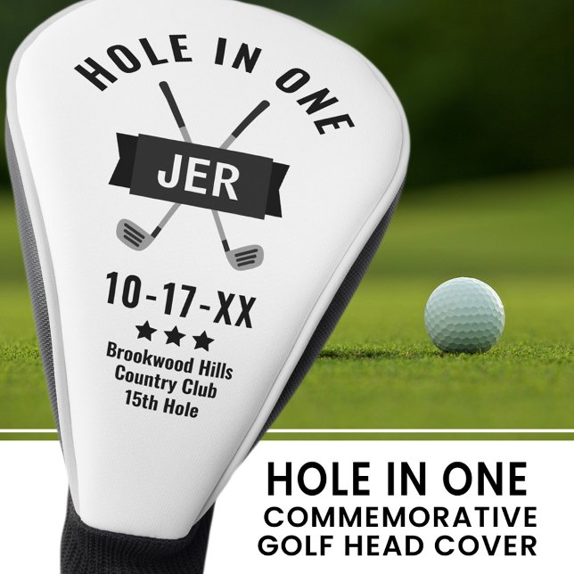 Loch in einem klassischen Golfer Custom Black & Wh Golf Headcover (Hole in One Classic Golfer Custom Black & White Golf Head Cover)