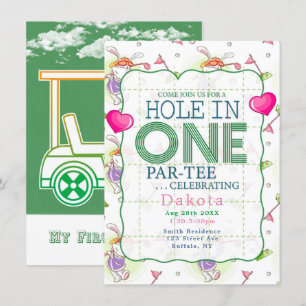 Loch in einem Par-T-Shirt Geburtstagsfeier 7 Einladung