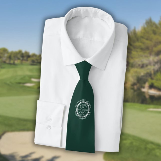 Loch in einem Personalisierten Emerald Green Golf Krawatte (Hole in One Personalized Emerald Green Golf Neck Tie)