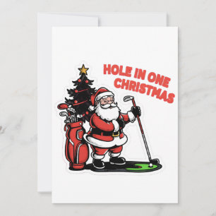 Loch in einem Weihnachtsmann Golf Miniaturgolf Einladung